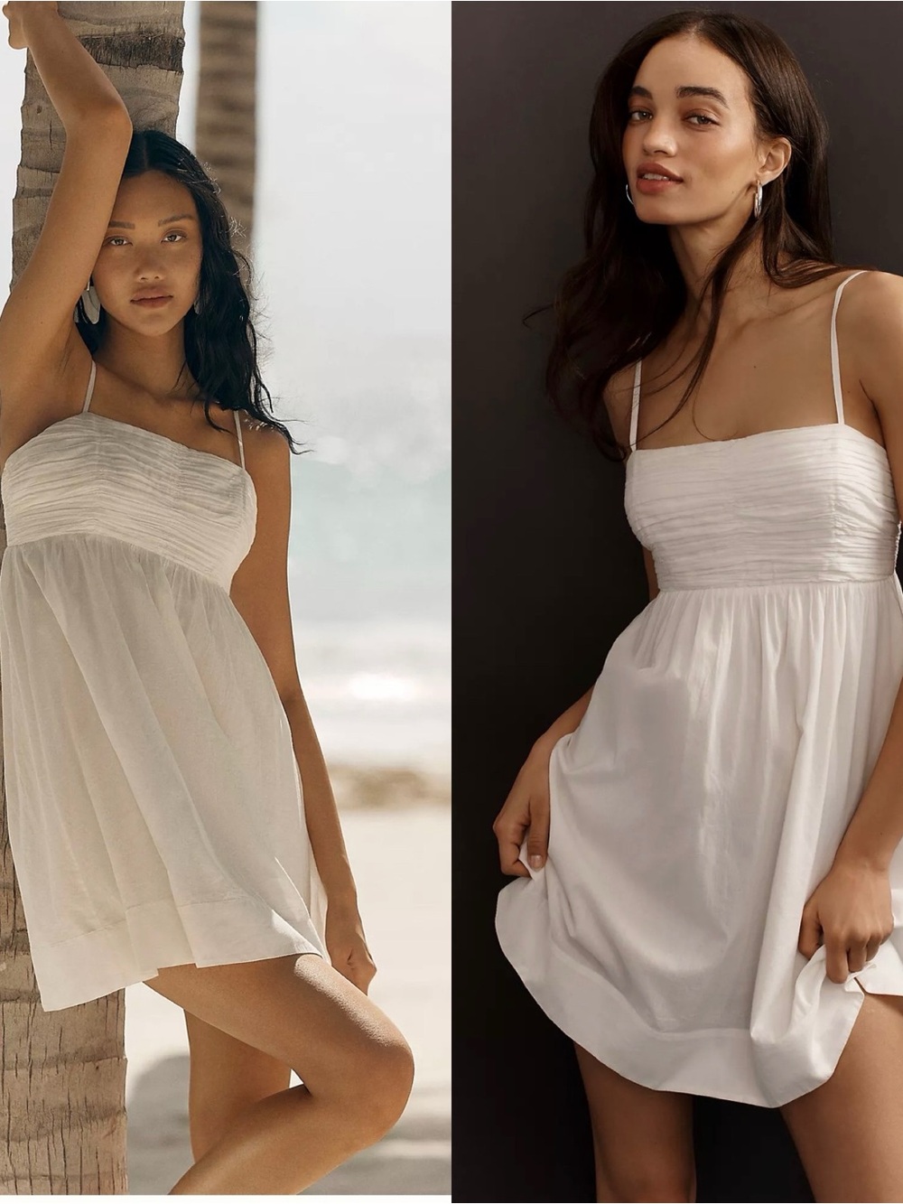 NWT Anthro Forever That Girl White Airy Babydoll Mini Dress S